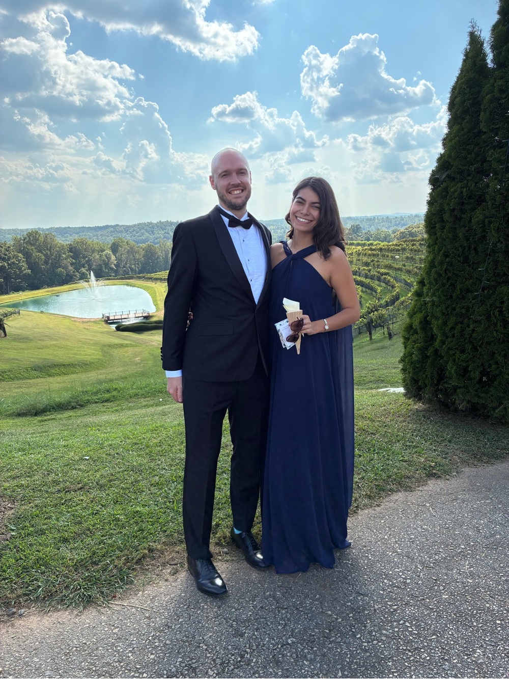 Elegant Navy Blue Halter Maxi Dress Brazilian Brand - Picture 5 of 5